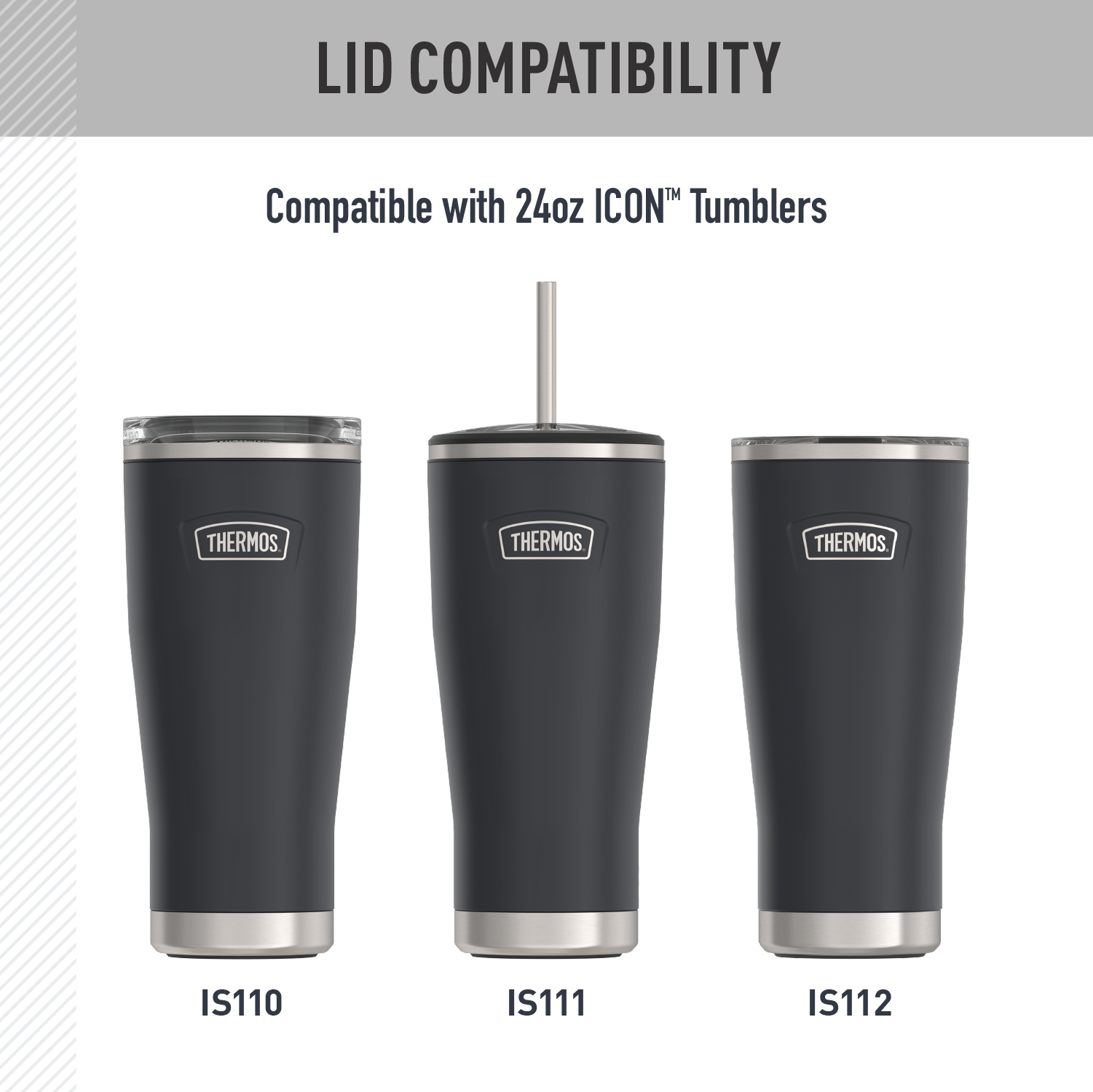 24oz ICON™ COLD TUMBLER - REPLACEMENT LID - Image 3