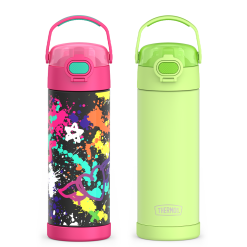 16oz FUNtainer® Water Bottles with Locking Lids Neon Lime & Graffiti Bundle
