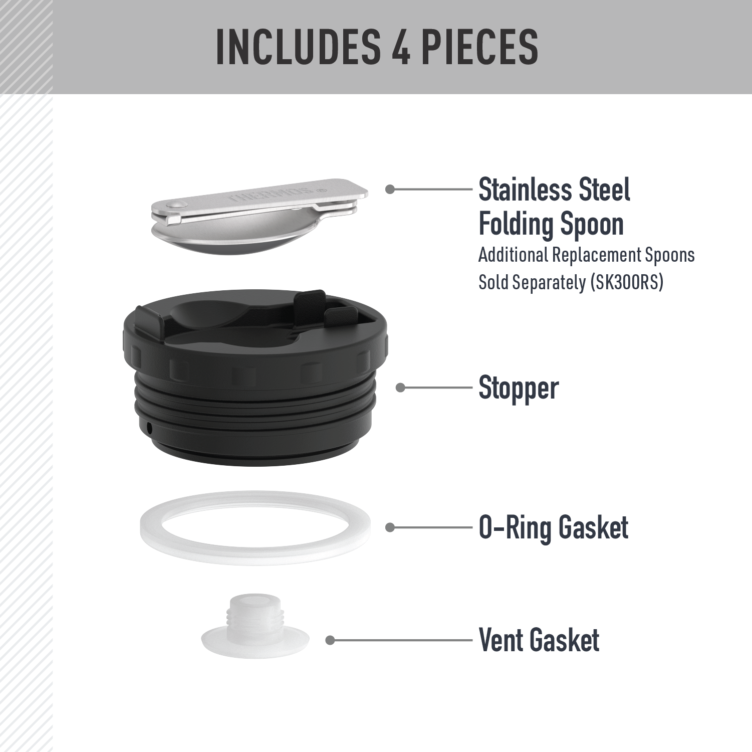 16oz + 24oz STAINLESS KING™ FOOD JAR - REPLACEMENT STOPPER - Image 2