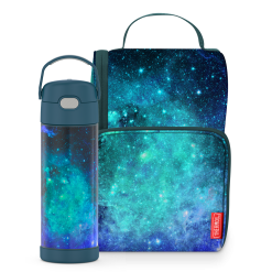 16oz FUNtainer® Water Bottle & Lunch Box Bundle - Galaxy Teal