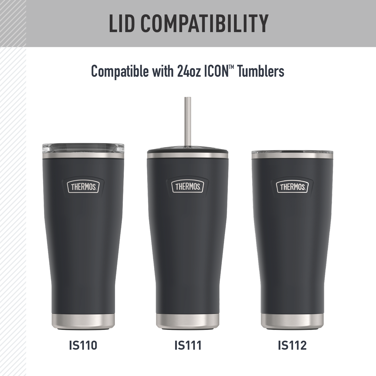 24oz ICON™ TUMBLER TWIST LOCK - REPLACEMENT LID - Image 3