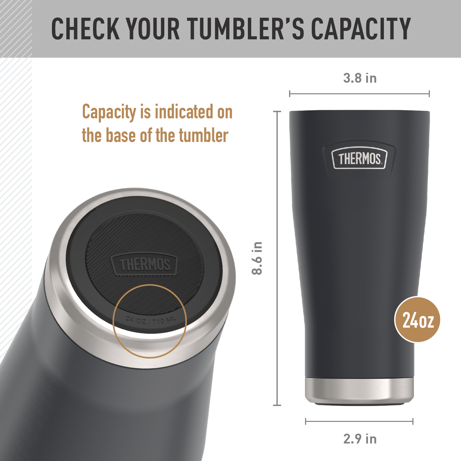 24oz ICON™ TUMBLER TWIST LOCK - REPLACEMENT LID - Image 4